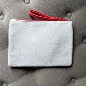 Gray Pouch with Red Zipper